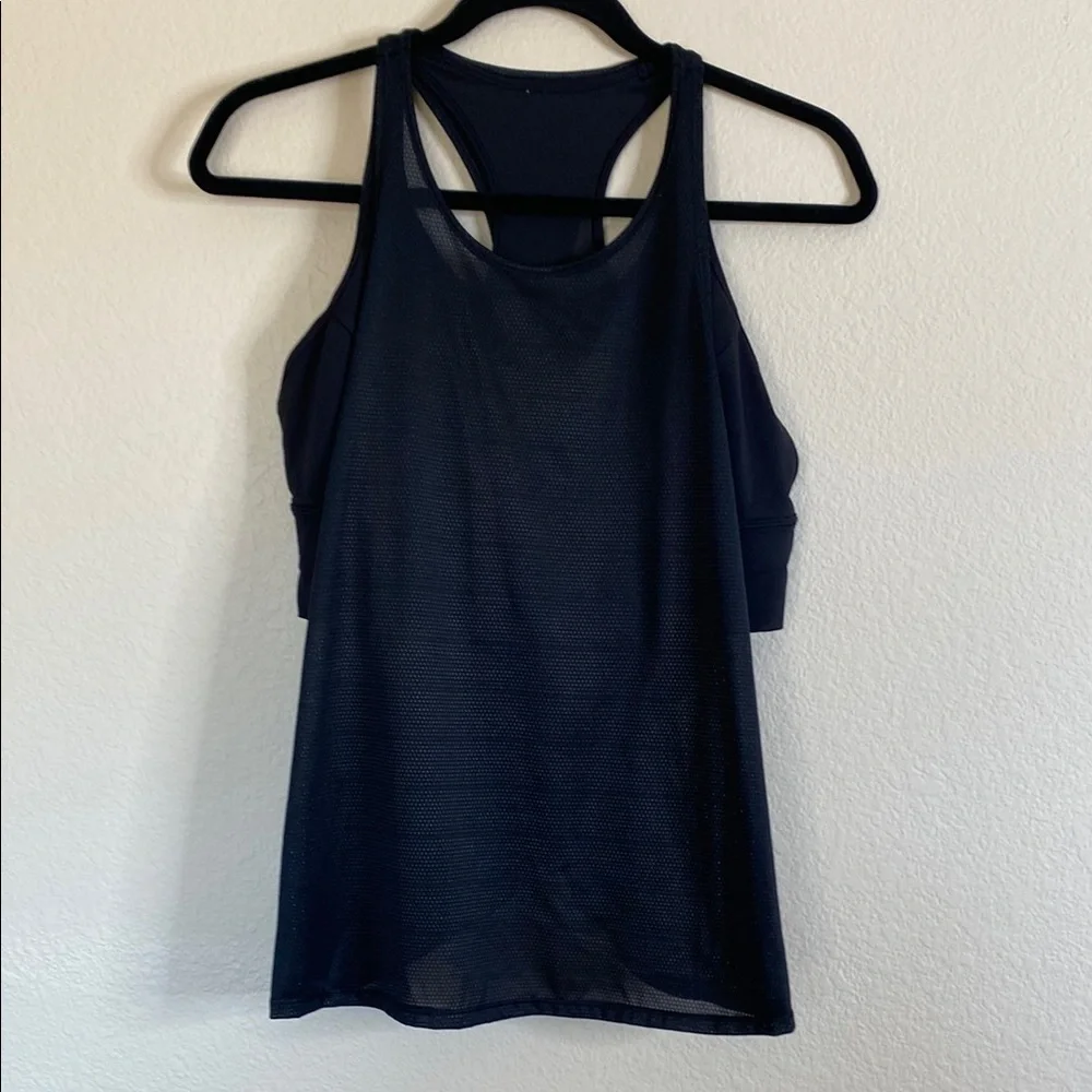 Lululemon pushing limits tank top women’s 10 ten black EUC